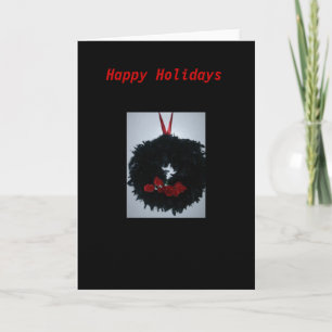 Gothic Black Wreath Christmas Card