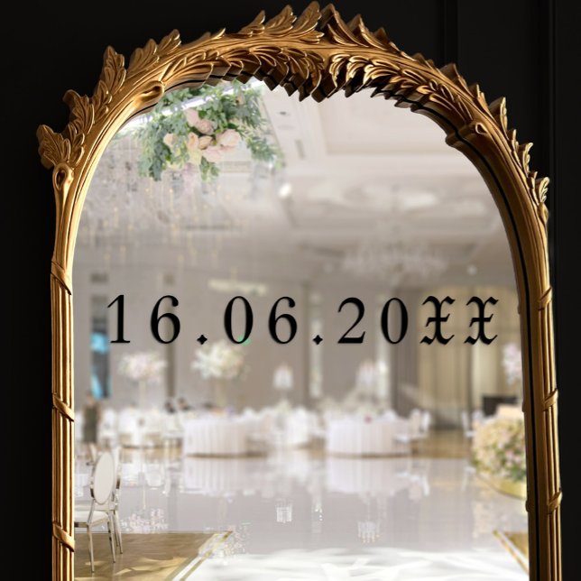 Gothic Blackletter Numerical Date Wedding Window Cling (Gothic Blackletter Numerical Date Wedding Window Cling)