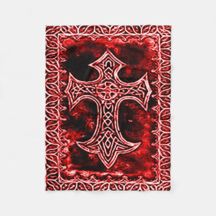 Gothic Blood Cross Symbol Fleece Blanket