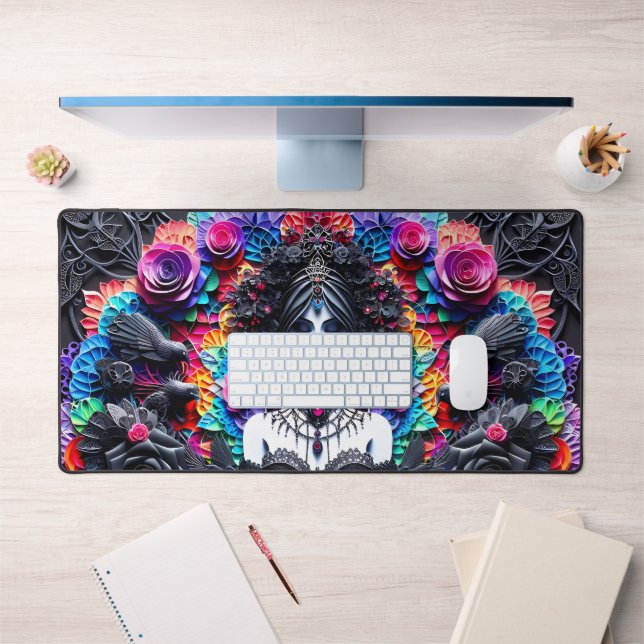 Gothic Bloom: The Paper Art Empress Desk Mat (Office 1)