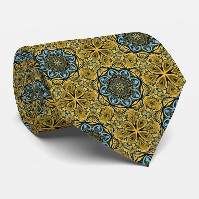 Gothic blue pattern tie (Rolled)