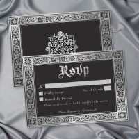Gothic Blue Silver Mediaeval Wedding QR