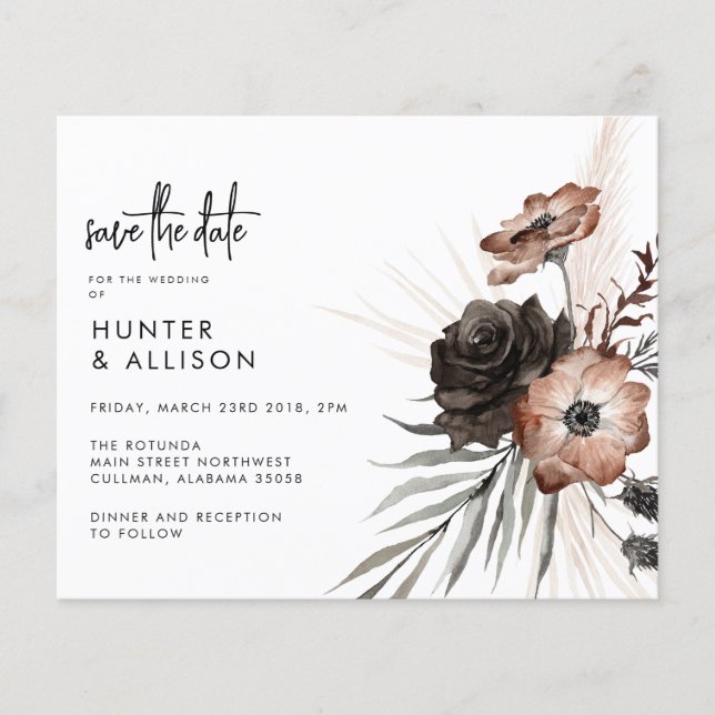 Gothic Boho Save the Date  (Front)