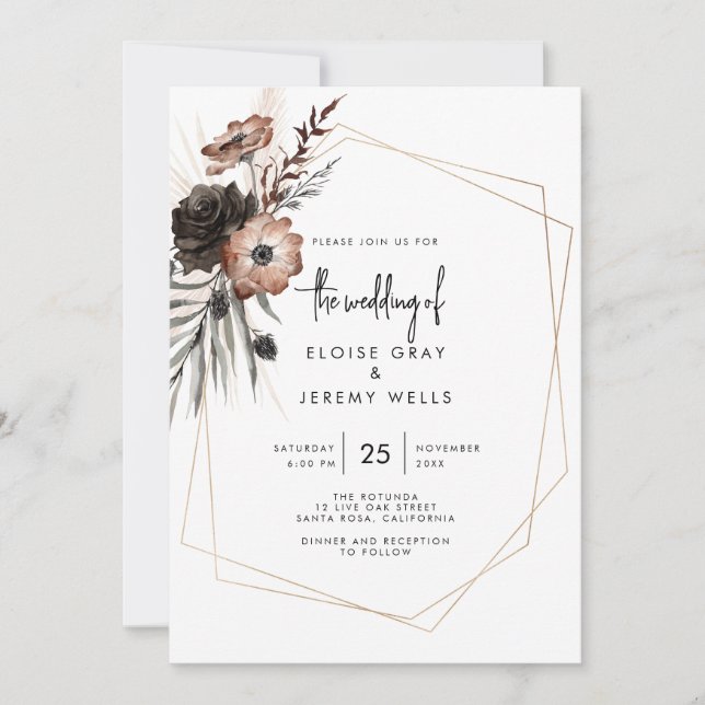 Gothic Boho Wedding Invitation (Front)