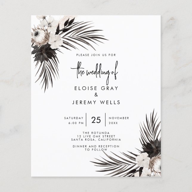 Gothic Boho Wedding Invitation (Front)