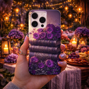 Gothic Book Purple Floral iPhone 16 Pro Max Case