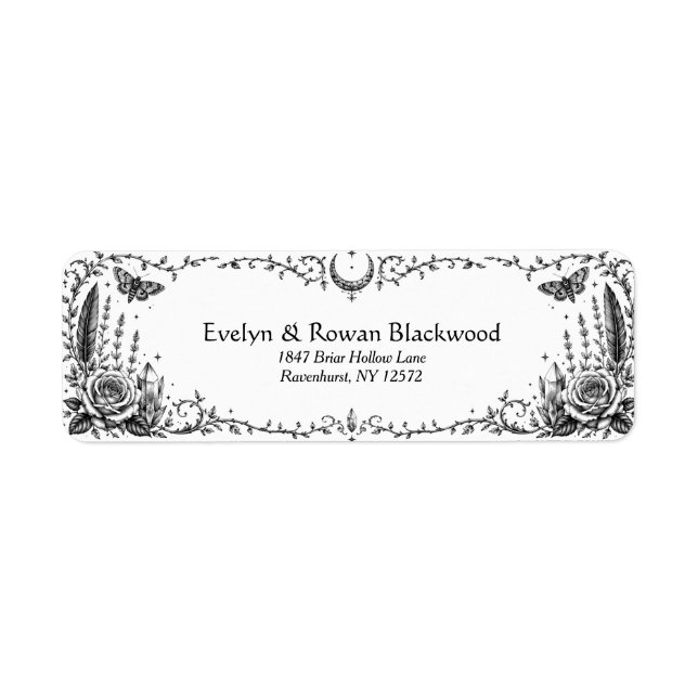 Gothic Botanical Black and White Wedding (Front)