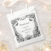 Gothic Botanical Black and White Wedding
