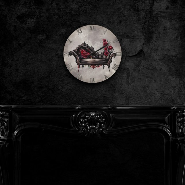 Gothic Boudoir | Antique Chaise Fainting Lounger Round Clock (Creator Uploaded)
