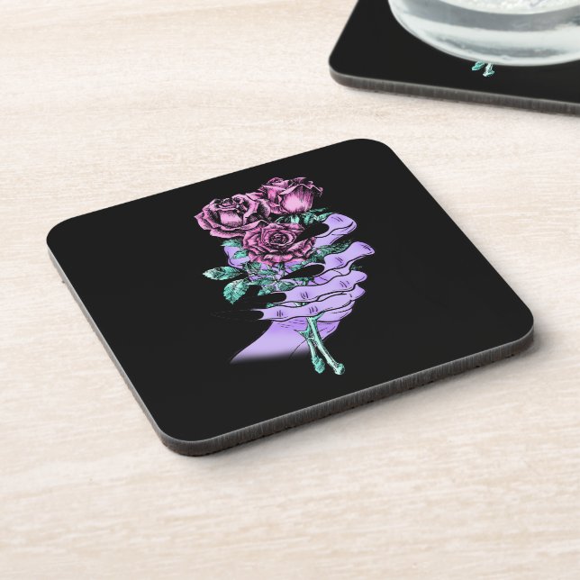 Gothic Bouquet Cork-Backed Coasters (Left Side)