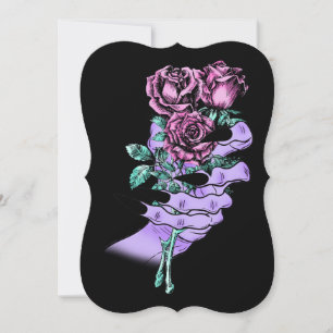Gothic Bouquet Flat Greeting Card
