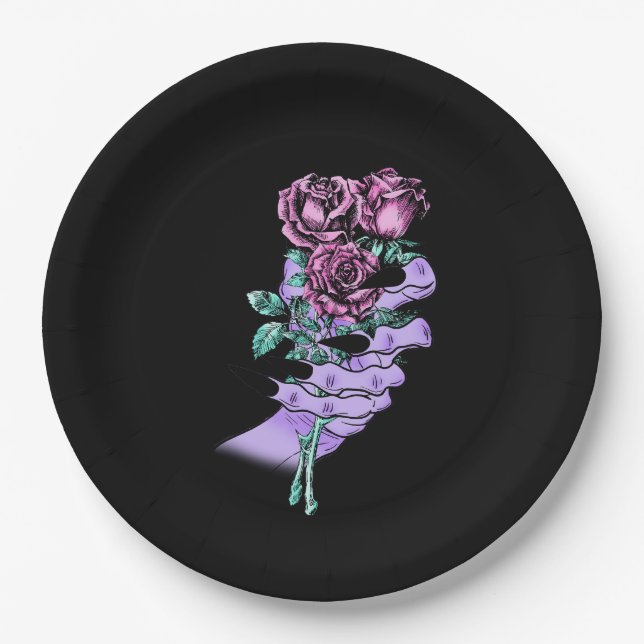 Gothic Bouquet Paper Plates (Front)