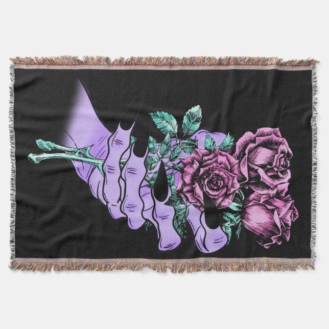 Gothic Bouquet Throw Blanket (Front)