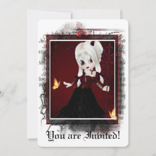 Gothic Bridal Shower Invitation Little Devil 2