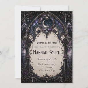 Gothic Bridal Shower Invitation Moonlit Glass