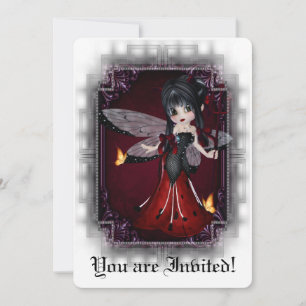 Gothic Bridal Shower Invite Little Devil Ladybug 1