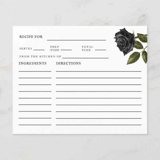 Gothic Bridal Shower Recipe Card (Front)