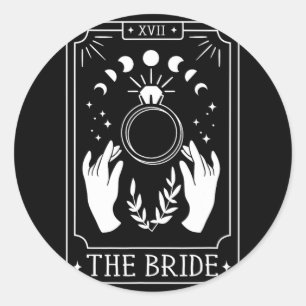 Gothic Bride Bridesmaid Tarot Bridal Party Bachelo Classic Round Sticker