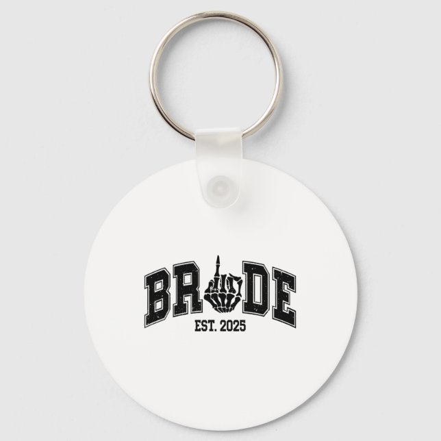 Gothic Bride Groom 2025 Spooky Halloween Couples M Key Ring (Front)