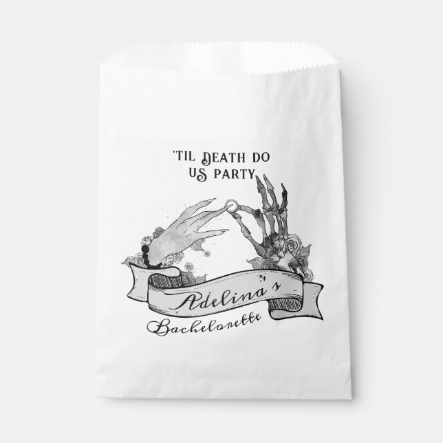 Gothic Bride or Die Til Death Bachelorette Weekend Favour Bags (Front)