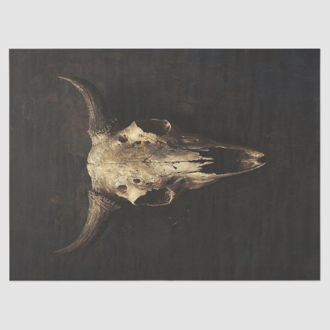 Gothic Bull Skull Decoupage Tissue Paper (Front)