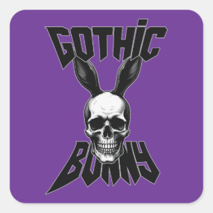 Gothic Bunny – Dark Easter Art - Autocolante Square Sticker