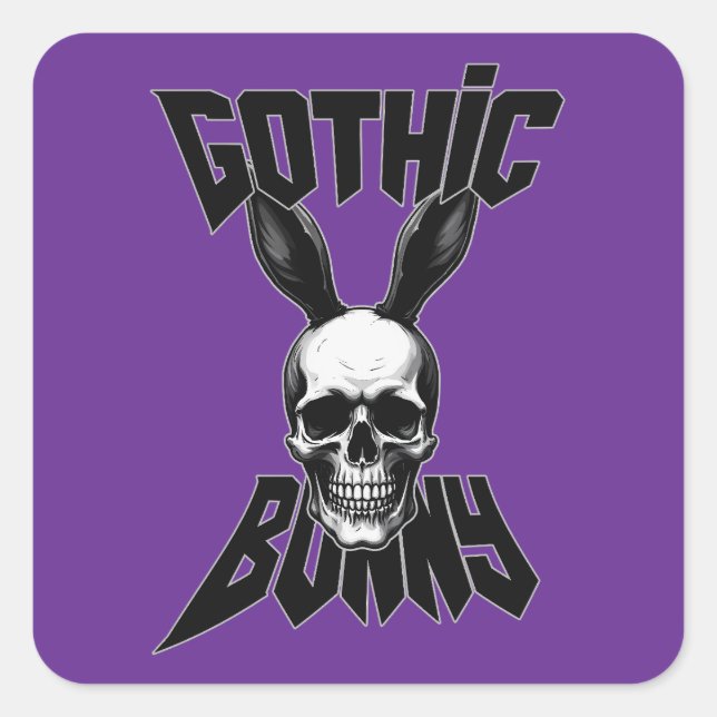 Gothic Bunny – Dark Easter Art - Autocolante Square Sticker (Front)