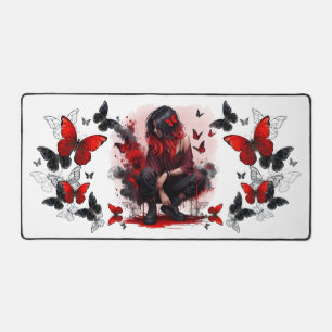 Gothic butterflies & Lady fantasy Desk Mat