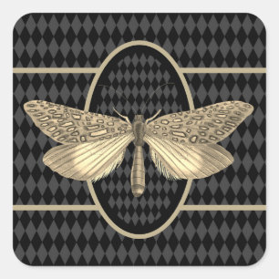 Gothic Butterfly Black Diamond  Square Sticker