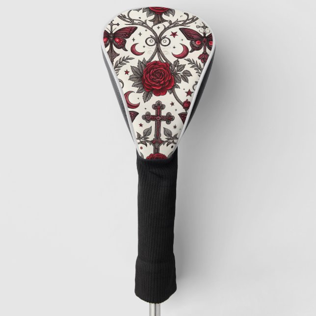 Gothic Butterfly Floral Pattern (1) Golf Head Cover (Front)