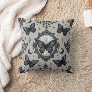 Gothic Butterfly Floral Pattern (2) Cushion
