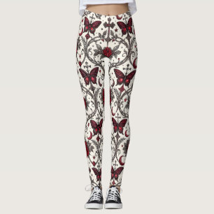 Gothic Butterfly Floral Pattern (2) Leggings