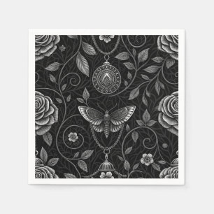 Gothic Butterfly Floral Pattern (3) Napkin