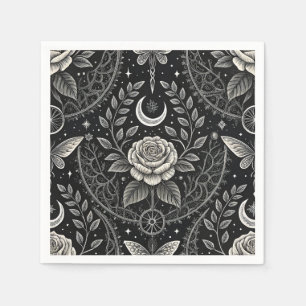 Gothic Butterfly Floral Pattern (4) Napkin