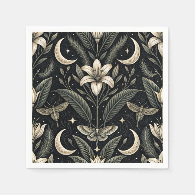 Gothic Butterfly Floral Pattern (5) Napkin (Front)