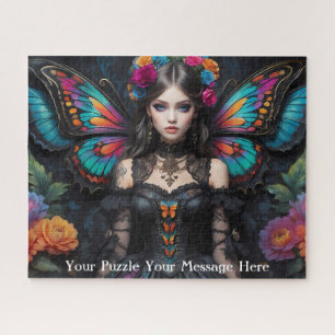 Gothic butterfly girl jigsaw puzzle