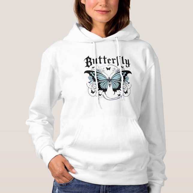  Gothic Butterfly Graphic women Hoodie (Front)