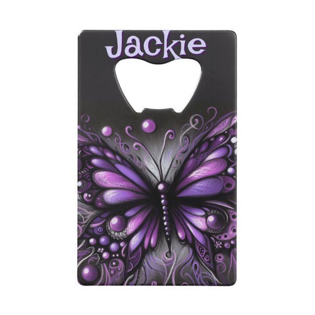 Gothic Butterfly Purple Black Personalised (Front)