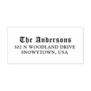 Gothic Calligraphic Name and Address Self-inking Stamp