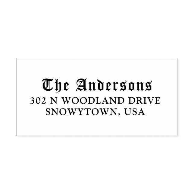 Gothic Calligraphic Name and Address Self-inking Stamp (Design)