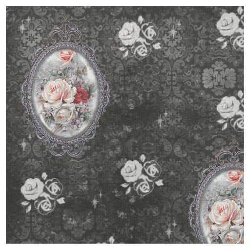 Gothic Cameo Rose Victorian Style Fabric Zazzle