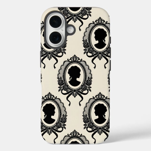 Gothic Cameo Silhouette Pattern Case-Mate iPhone Case (Back)