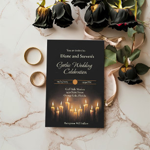 Gothic Candlelit Wedding: Embrace Elegance Invitation