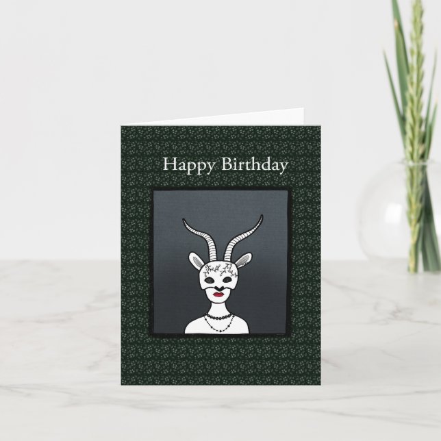 Gothic Capricorn December January Zodiac Birthday Card (Front)