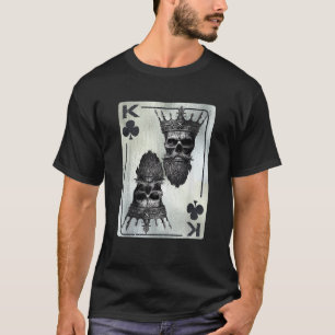 Gothic Card Game Clubs King Creepy Shirt Bone Skul