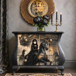 Gothic Carousel Girl Tissue Decoupage Paper