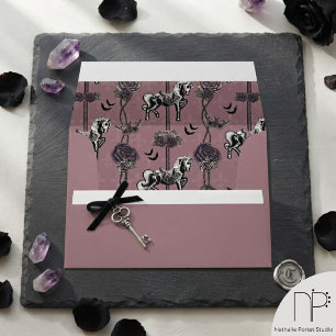 Gothic Carousel Horse Return Address Envelope