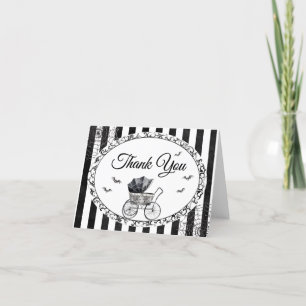 Gothic Carriage Halloween Baby Shower Thank You Card
