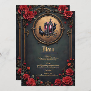 Gothic Carriage with Ravens and Roses. Menu