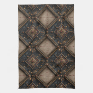 Gothic Carved Woodwork Pattern (1) Tea Towel